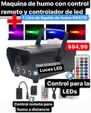 Maquina de humo con Led y control remoto y liquido gratis !!